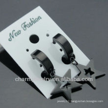 Fashion Jewelry clip Earrings Huggie Surgical steel Black Earrings HE-104